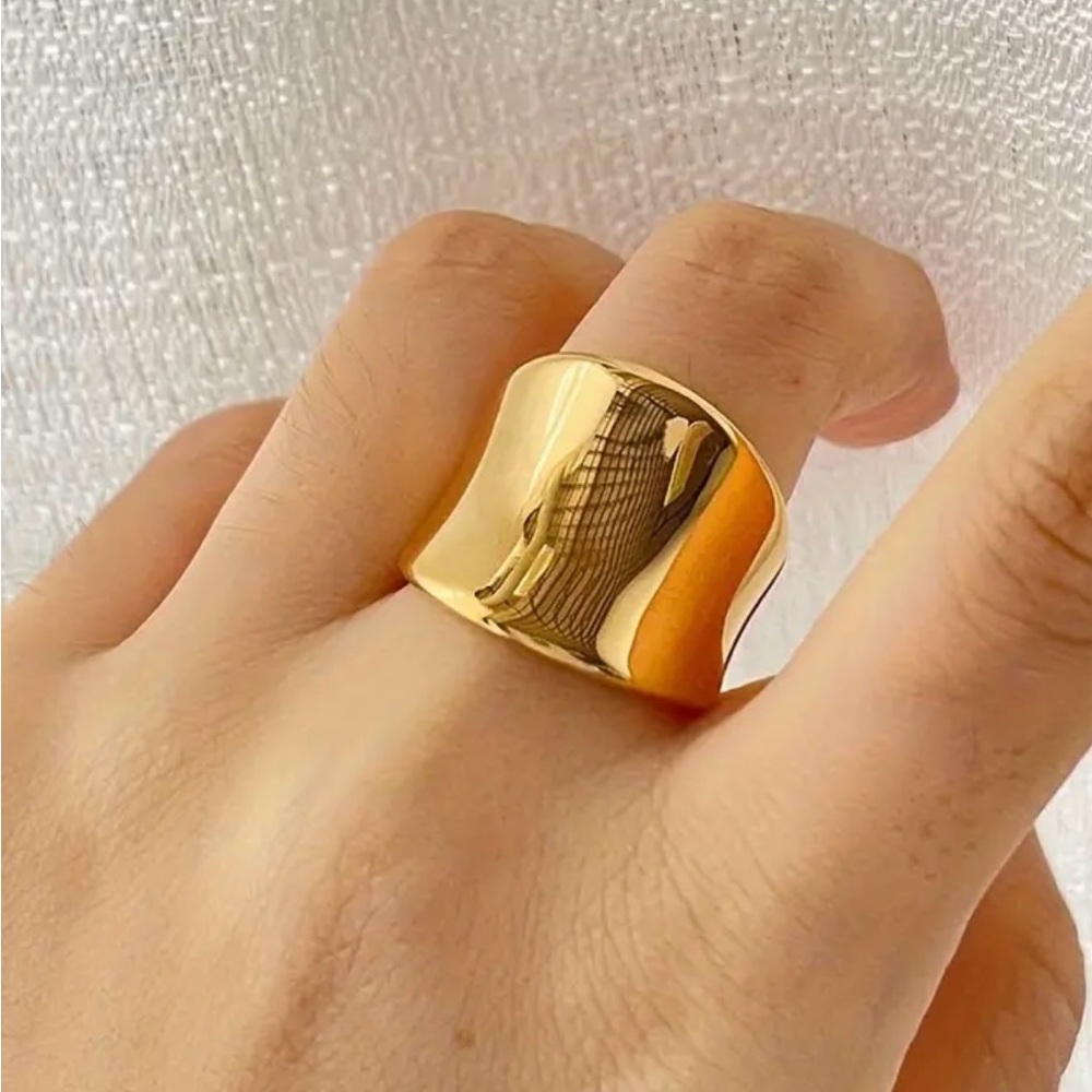 Goldtone Middle Finger Ring
